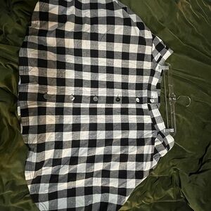 Unique Vintage plaid button front skirt